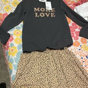 2piece, never been wore , girls cheetah skirt set